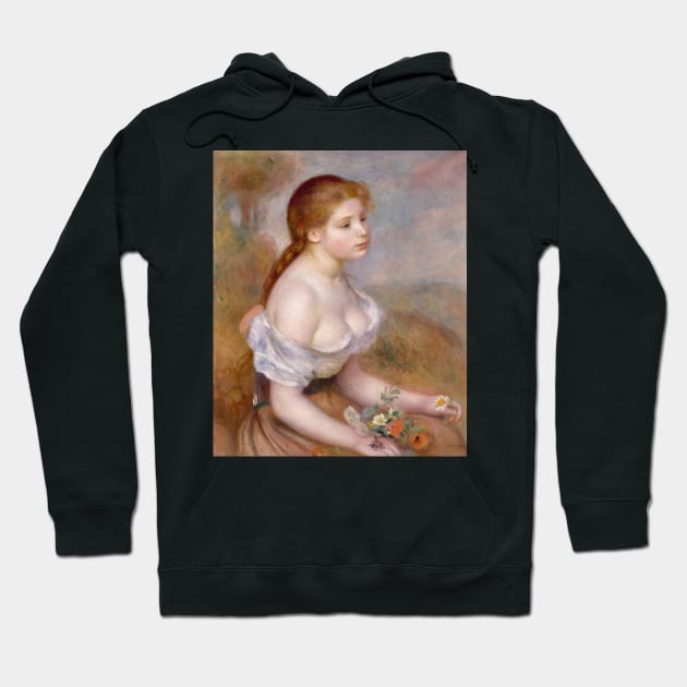 A Young Girl with Daisies by Auguste Renoir Hoodie by Classic Art Stall